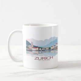 Taza De Café Zurich Suiza Lago Zurich Pastel Viaje