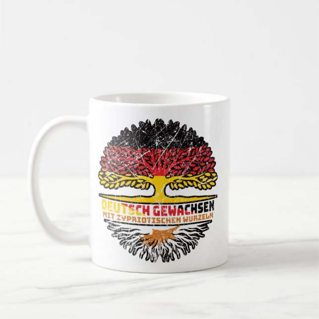 Taza De Café Zypern Zyprisch Deutsch Deutschland Baum Wurzel (Izquierda)