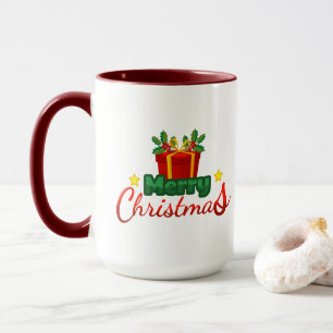 Taza de caja de regalo de Feliz Navidad