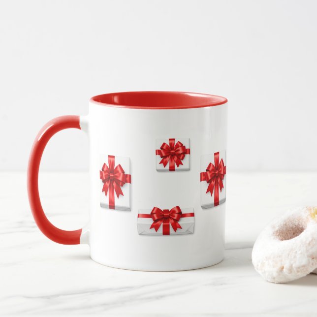 Taza de cajas de regalo de Navidad (Con donut)