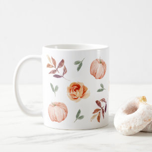 Taza de calabaza naranja de otoño, taza de café de