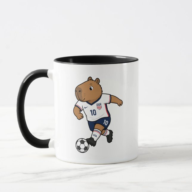 Taza de capibara futbolero adorable (Izquierda)