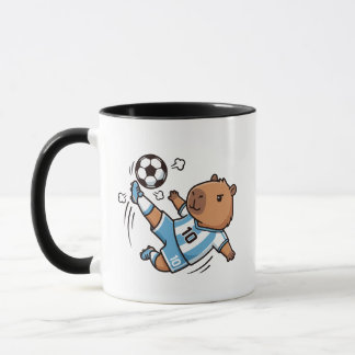 Taza de capibara futbolero lindo