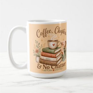 Taza de capítulos de café sin charla para amantes