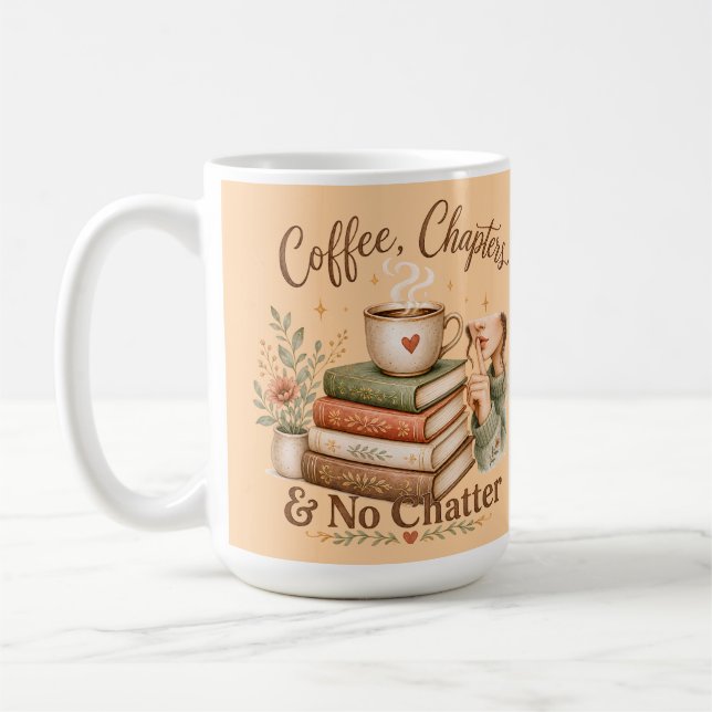 Taza de capítulos de café sin charla para amantes  (Izquierda)