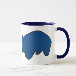Taza de cerámica azul de Wombat