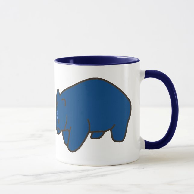 Taza de cerámica azul de Wombat (Derecha)