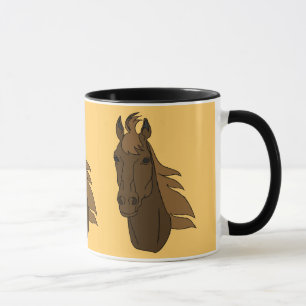 taza de cerámica cabezas de caballo
