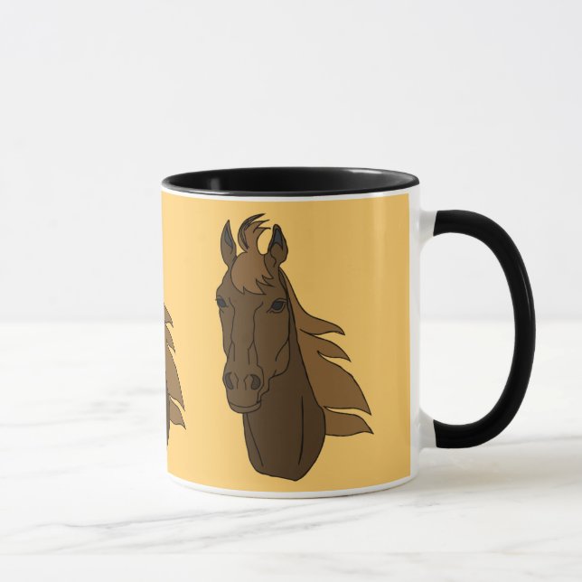taza de cerámica cabezas de caballo (Derecha)