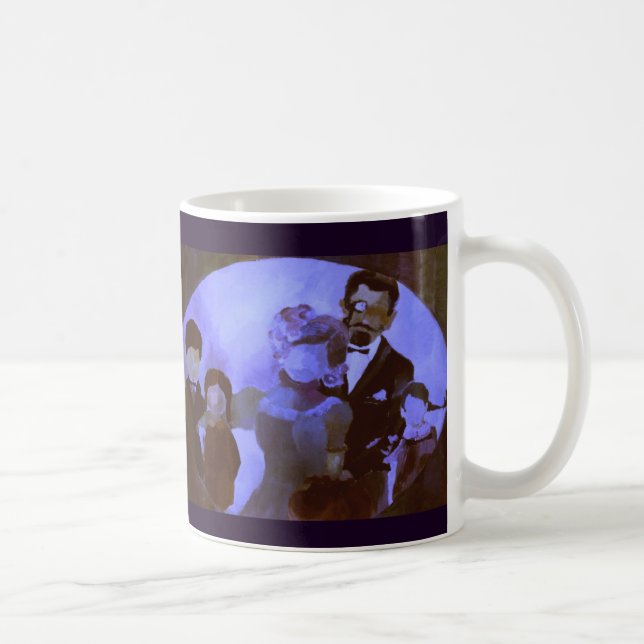 Taza de cerámica con el Bello Artes violeta: (Derecha)