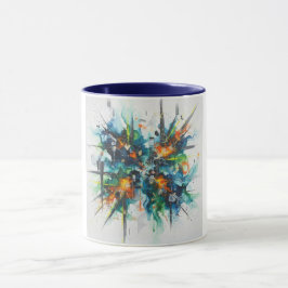 Taza de cerámica con explosión de color de acto ab