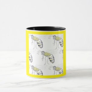 Taza de cerámica con ilustración de abeja - Zumban