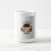 Taza de cerámica con ilustración de café adorable 