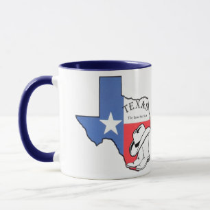 Taza de cerámica con mapa del estado de Texas con