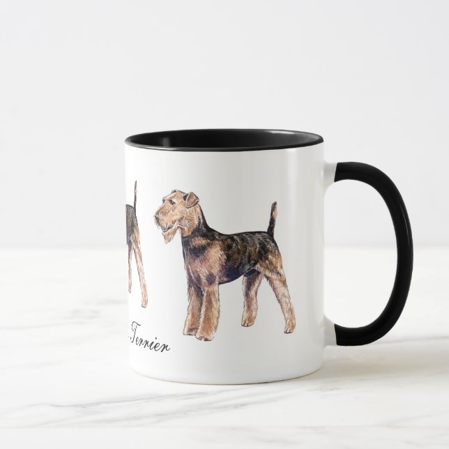 Taza de cerámica de Airedale Terrier (Derecha)
