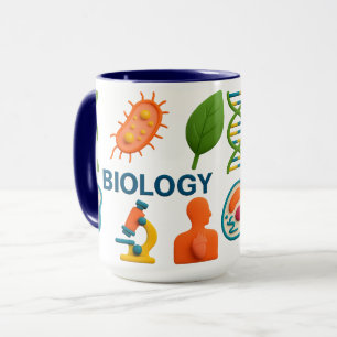 Taza de cerámica de biología colorida