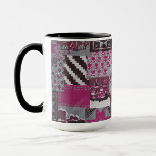 Taza de cerámica de colcha de patchwork