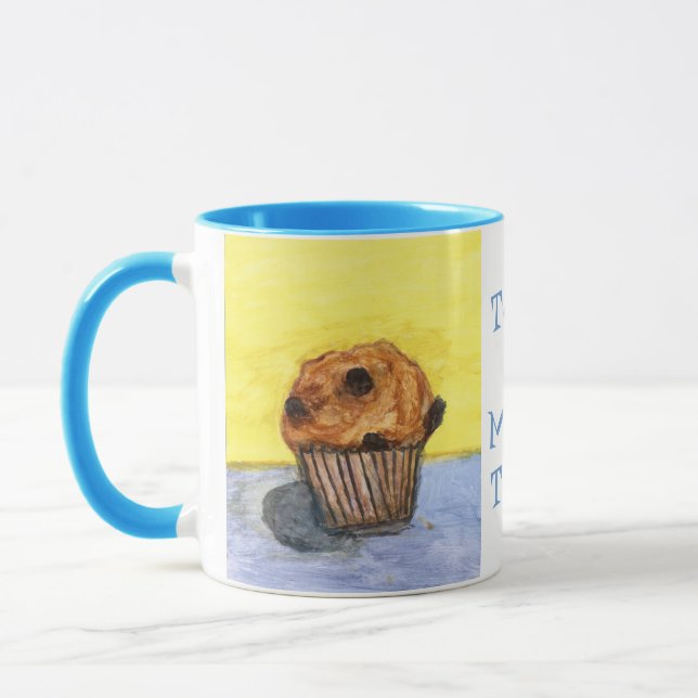 Taza de cerámica de magdalena con chips de chocola (Izquierda)