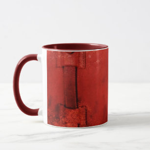 Taza de cerámica de maletín de cuero desgastado