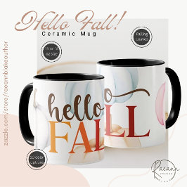 Taza de cerámica de Otoño Hola