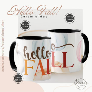 Taza de cerámica de Otoño Hola