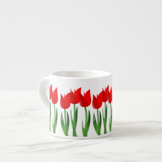 Taza de cerámica del café express de los tulipanes (Izquierda)