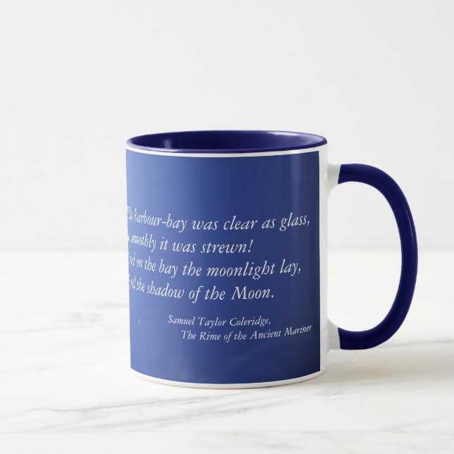 Taza de cerámica del claro de luna azul (Derecha)
