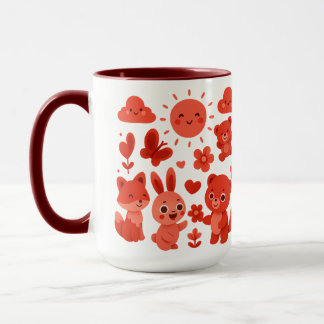 Taza de cerámica del sol de animales del bosque ca