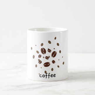 Taza de cerámica estética de granos de café minima