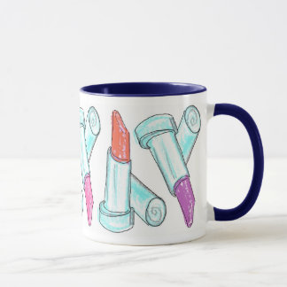 Taza de cerámica - multicolor del lápiz labial