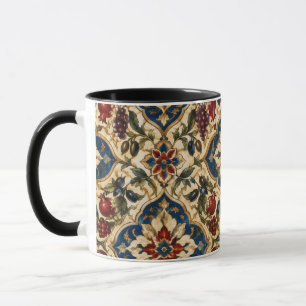 Taza de cerámica otomana Iznik Granado y Uva