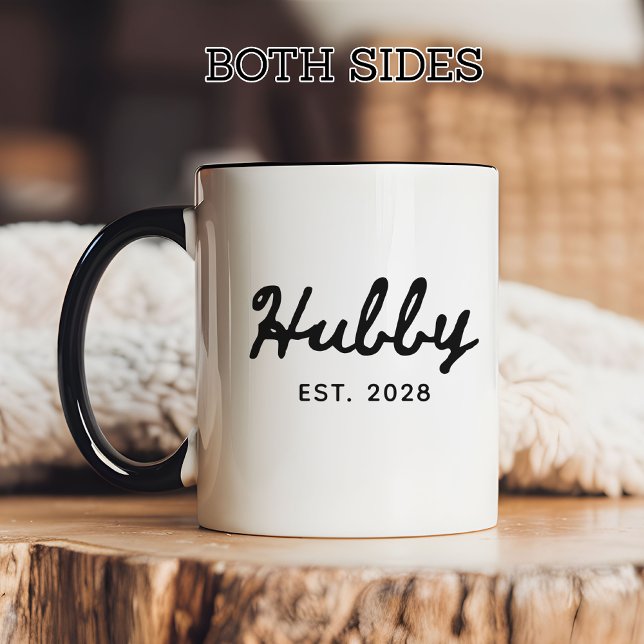 Taza de cerámica personalizada para regalo de comp (Engagement gifts for couples, Wedding gifts for bride and groom, Wifey and Hubby matching mugs)