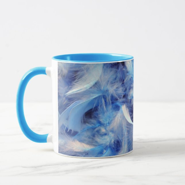 Taza de cerámica Plumas Azules (Izquierda)