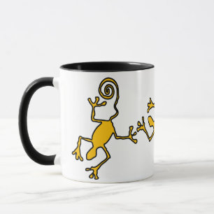 taza de cerámica timbre lagarto amarillo