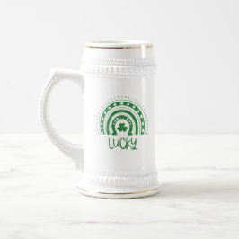 Taza de cerveza boho arcoíris día de San Patricio