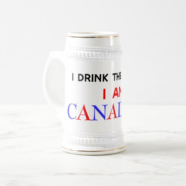 Taza de cerveza canadiense del bebedor (Anverso izquierdo)