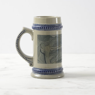Taza de cerveza de cerámica con remolino de mármol