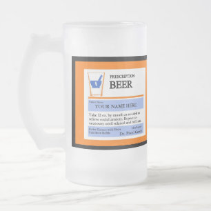 Taza de cerveza de encargo de la prescripción