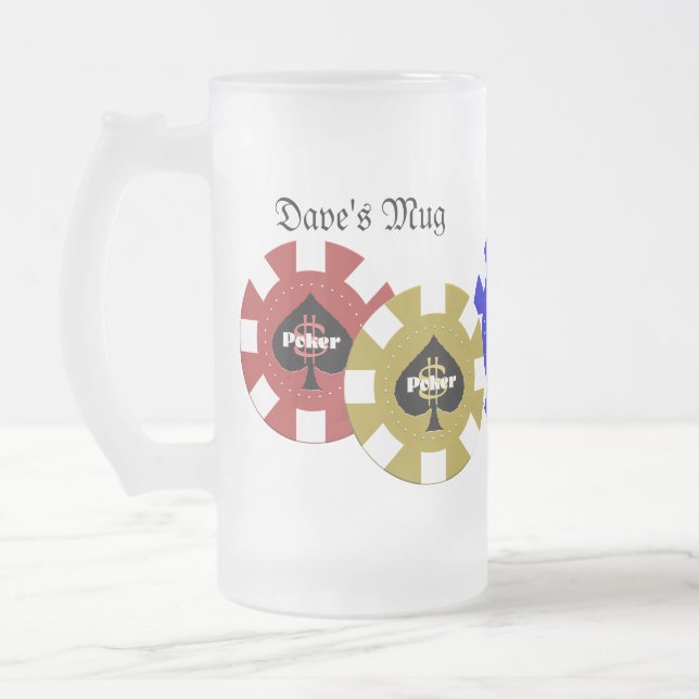 Taza de cerveza de la ficha de póker (Izquierda)