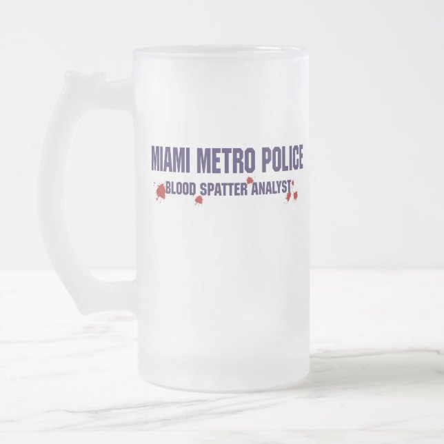 Taza de cerveza de la POLICÍA del METRO de MIAMI (Izquierda)
