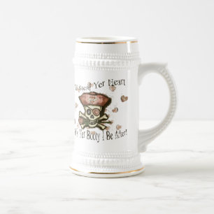 Taza de cerveza de la sepia del pirata del el día