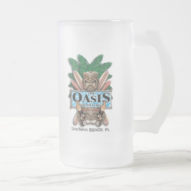 Taza de cerveza del bar y grill de Tiki del oasis (Derecha)