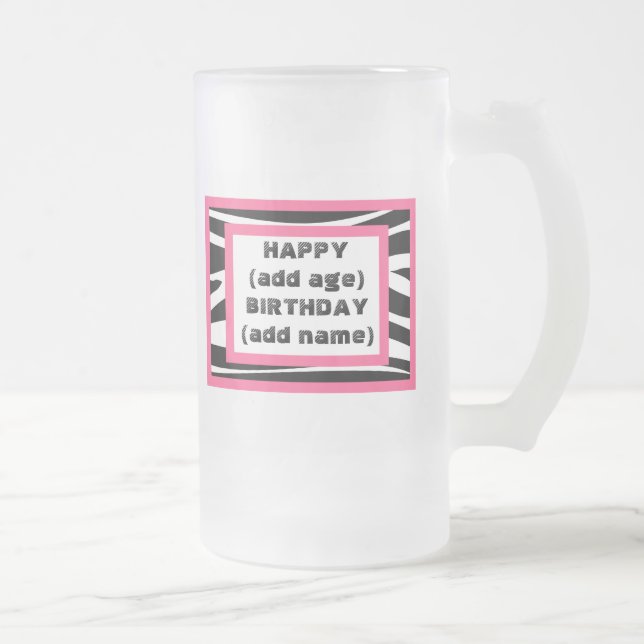 Taza de cerveza del feliz cumpleaños del estampado (Derecha)