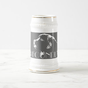 Taza de cerveza del perro de Terranova Guay