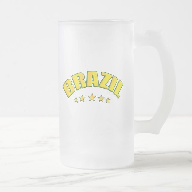 Taza de cerveza del vidrio esmerilado del Brasil (Derecha)