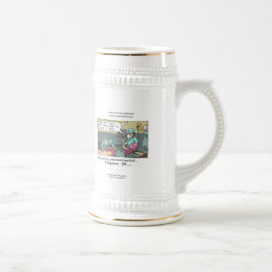 Taza de cerveza divertida con caricatura del Códig