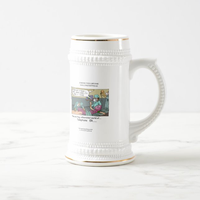 Taza de cerveza divertida con caricatura del Códig (Derecha)