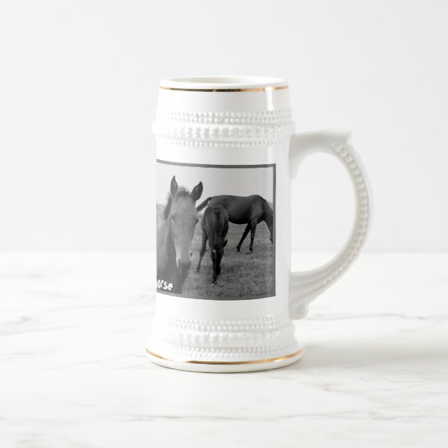 Taza de cerveza divertida de los caballos (Derecha)