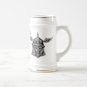 Taza de cerveza divertida de vikingo