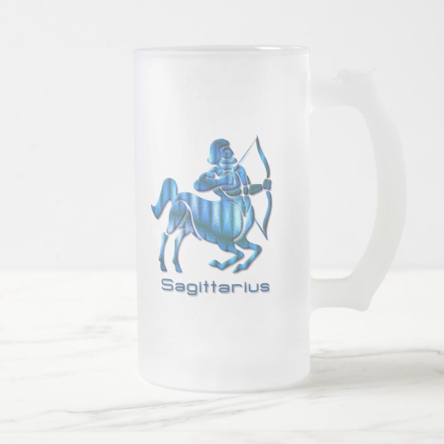 Taza de cerveza helada perfil del sagitario (Derecha)
